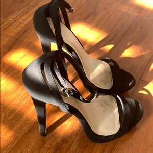 Black suede stiletto heels